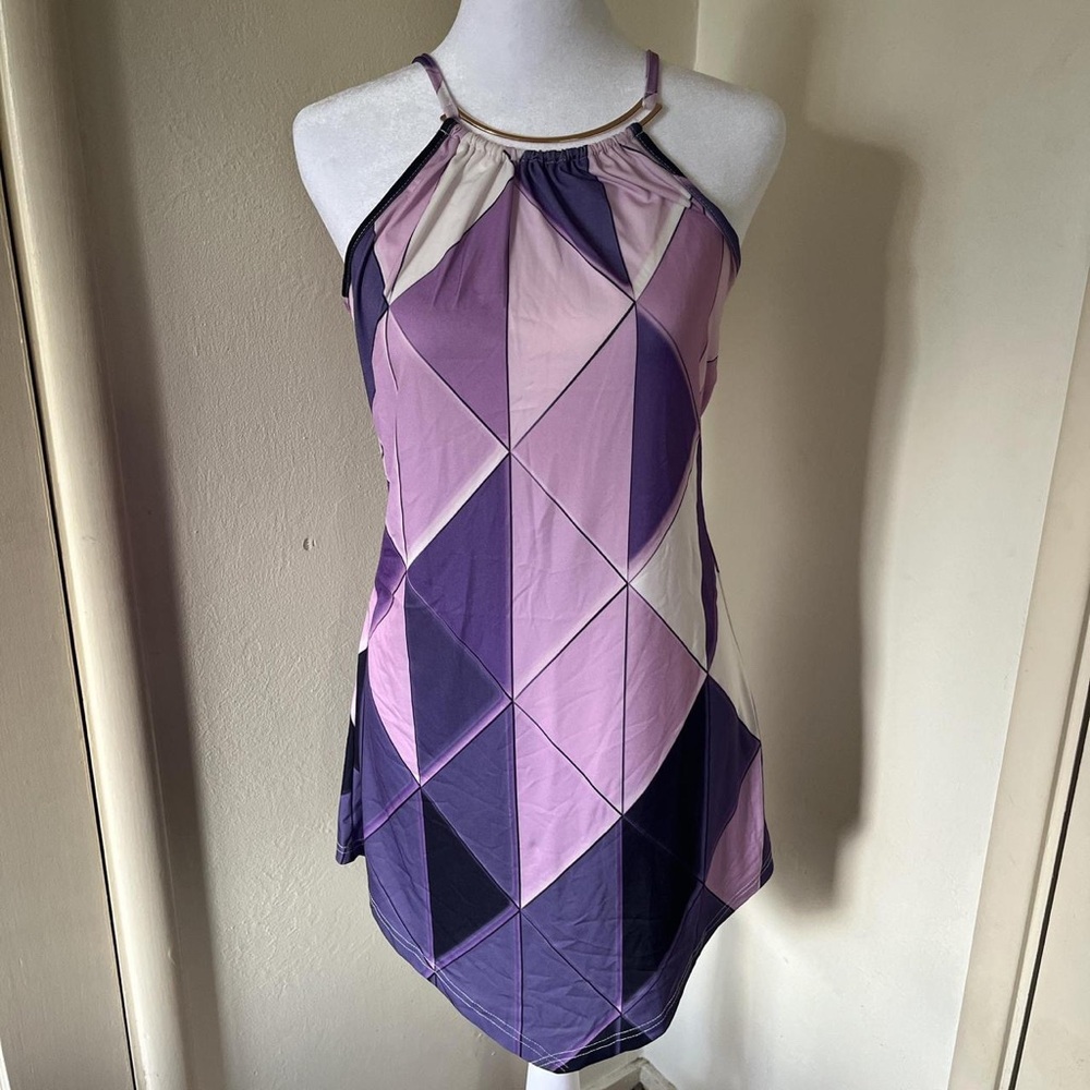 Lily Purple Geometric Mini Dress